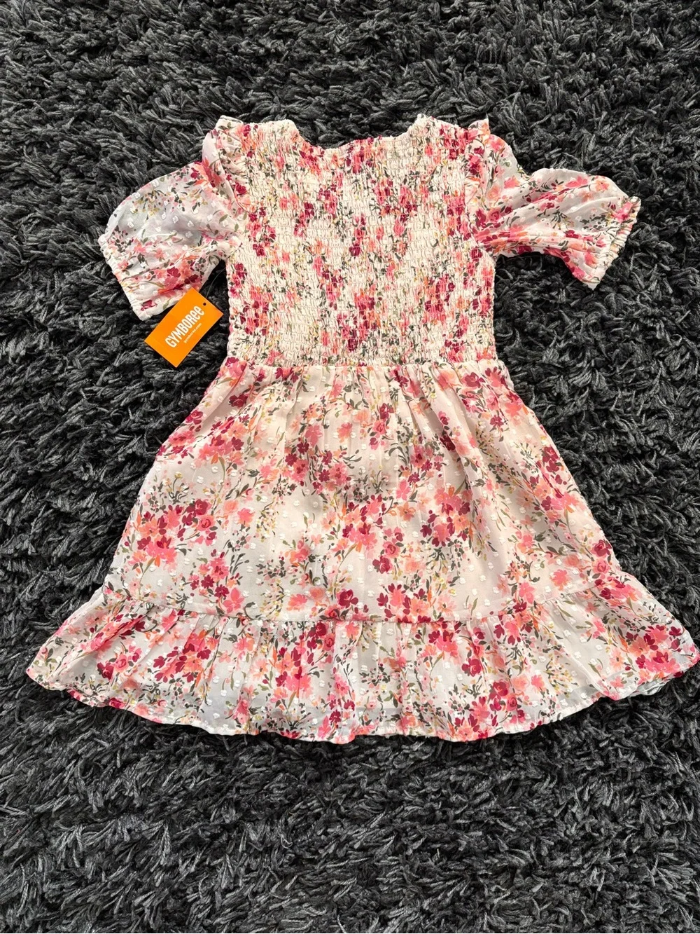 Gymboree Pink Floral Smocked Dress Top